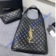 Saint Laurent Icare Maxi Shopping Bag In Quilted Lambskin YSL698651-black