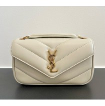Saint Laurent LOULOU MINI in lambskin YSL821749-cream