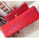 Chanel Small Classic Flap Bag in Red Lambskin with golden hardware