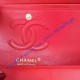 Chanel Small Classic Flap Bag in Red Lambskin with golden hardware