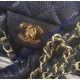 Chanel Small Classic Flap Bag in Black Caviar Leather with golden hardware