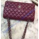 Chanel Small Classic Flap Bag in Wine Red Lambskin with silver hardware