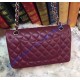 Chanel Small Classic Flap Bag in Wine Red Lambskin with silver hardware