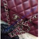 Chanel Small Classic Flap Bag in Wine Red Lambskin with silver hardware