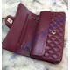 Chanel Small Classic Flap Bag in Wine Red Lambskin with silver hardware