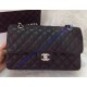 Chanel Small Classic Flap Bag in Black Caviar Leather with silver hardware