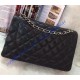 Chanel Jumbo Classic Flap Bag in Black Lambskin with silver hardware