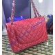 Chanel Jumbo Classic Flap Bag in Red Caviar Leather with silver hardware