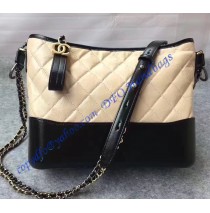 Chanel Gabrielle Hobo Bag Beige Black