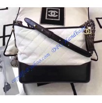 Chanel Gabrielle Hobo Bag White Black