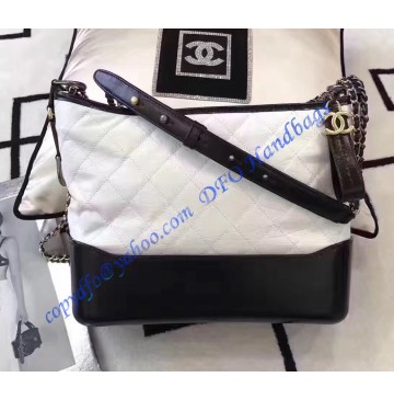 Chanel Gabrielle Hobo Bag White Black