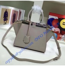 Fendi Mini 3Jours in Light Gray Leather Handbag