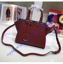 Fendi Mini 3Jours in Wine Red Leather Handbag