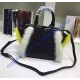 Fendi Mini 3Jours in Black Leather with mink-fur trim