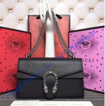 Gucci Dionysus Black Leather Medium Shoulder Bag