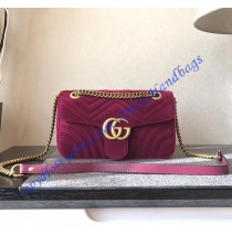 Gucci Small GG Marmont Rose Red velvet shoulder bag