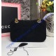 Gucci Mini GG Marmont Black velvet shoulder bag