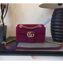 Gucci Mini GG Marmont Rose Red velvet shoulder bag