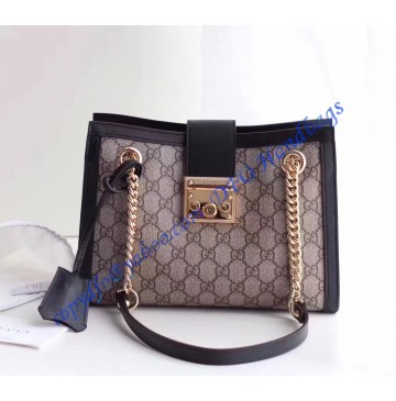 Gucci Padlock small GG shoulder bag Black