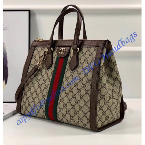 Gucci Ophidia GG medium top handle bag in Supreme Canvas
