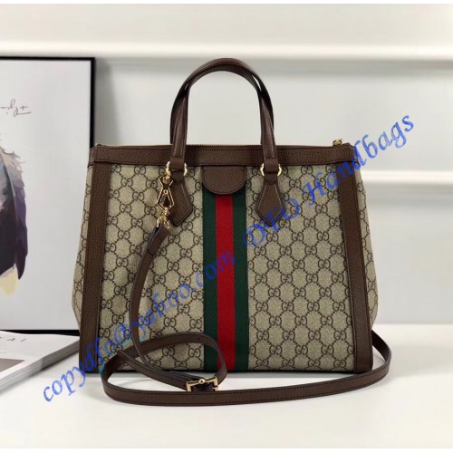 Gucci Ophidia GG medium top handle bag in Supreme Canvas