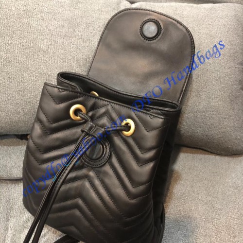 Gucci GG Marmont Black matelassé backpack