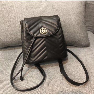 Gucci GG Marmont Black matelassé backpack