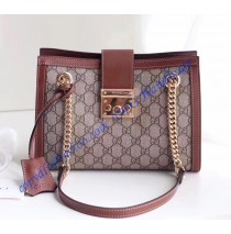 Padlock small GG shoulder bag Brown