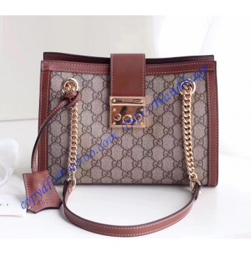 Gucci Padlock small GG shoulder bag Brown