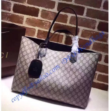 Gucci Reversible beige/ebony GG leather and black leather tote GU368568GG-black