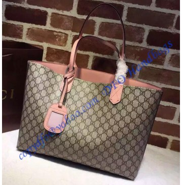Gucci Reversible beige/ebony GG leather and pink leather tote GU368568GG-pink