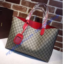 Gucci Reversible beige/ebony GG leather and red leather tote GU368568GG-red
