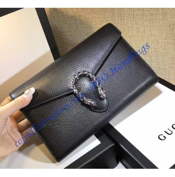 Gucci Dionysus Black Leather Mini Chain Bag