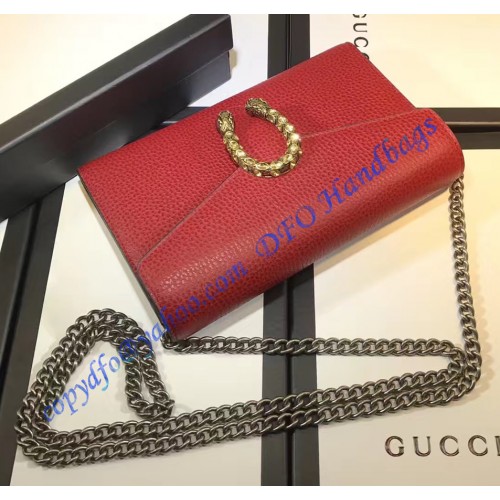 Gucci Dionysus Red Leather Mini Chain Bag