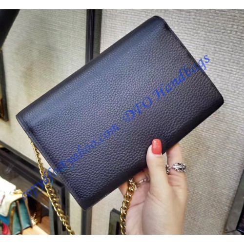 Gucci GG Marmont Black Leather Mini Chain Bag