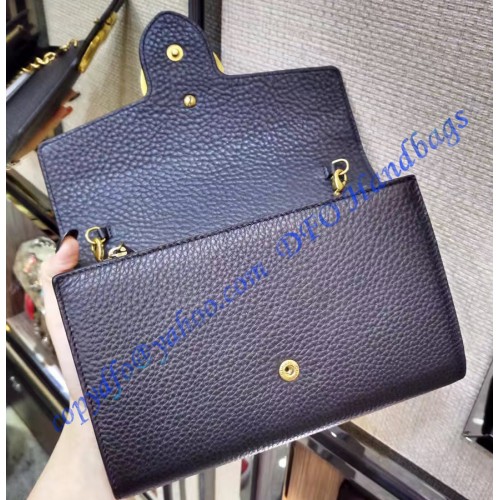 Gucci GG Marmont Black Leather Mini Chain Bag