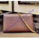 Gucci GG Marmont Brown Leather Mini Chain Bag