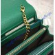 Gucci GG Marmont Green Leather Mini Chain Bag