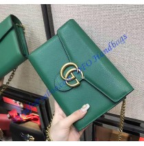 Gucci GG Marmont Green Leather Mini Chain Bag