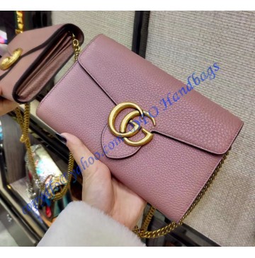 Gucci GG Marmont Pink Leather Mini Chain Bag