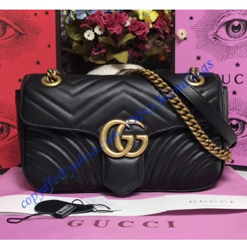 Gucci Small GG Marmont Matelasse Shoulder Bag Black