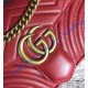 Gucci Small GG Marmont Matelasse Shoulder Bag Red