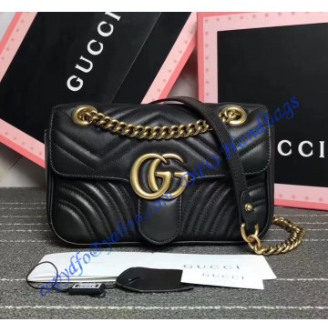 Gucci Mini GG Marmont Matelasse Shoulder Bag Black