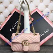 Gucci Mini GG Marmont Matelasse Shoulder Bag Pink