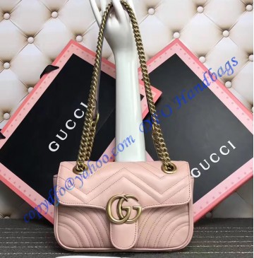 Gucci Mini GG Marmont Matelasse Shoulder Bag Pink