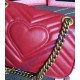 Gucci Mini GG Marmont Matelasse Shoulder Bag Red