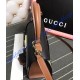 Gucci Padlock GG Supreme Top Handle Bag with Black and Brown Leather