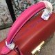 Gucci Padlock GG Supreme Top Handle Bag with Red and Pink Leather