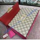 Gucci Padlock GG Supreme Top Handle Bag with Red and Pink Leather