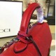 Gucci Padlock Red Signature Leather Top Handle Bag